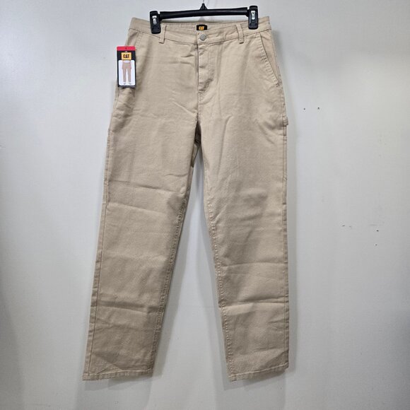 Cat Womens Beige Denim Cotton Work Pants Size 8 - Picture 1 of 14